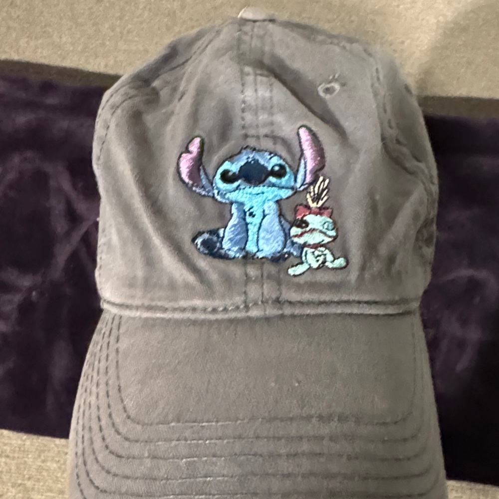 Gray Cap with Embroidered Characters